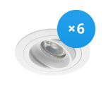 Voordeelpak 6x Noxion Inbouw Spot Logic MR16 Kantelbaar Wit | Zaagmaat 80mm - GU10 Fitting
